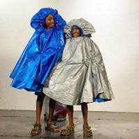 Designer teaches kids to make raincoats