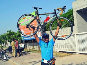 Abhishek inspires with cycling across India