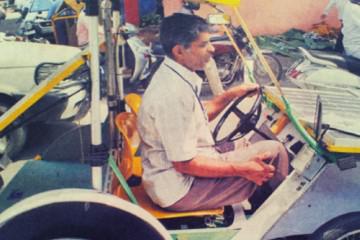 Solar car designed by a 63 year old