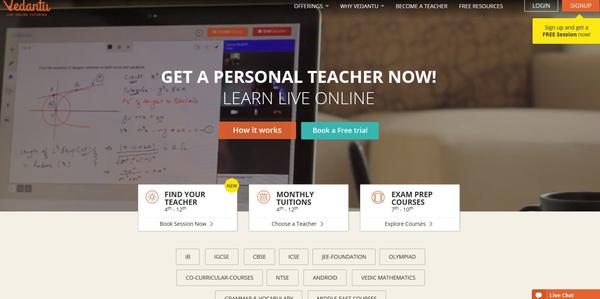 Vedantu provides online tutoring