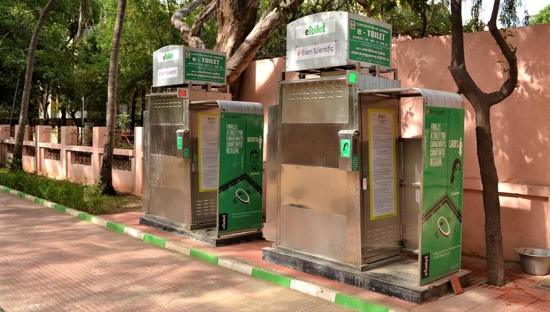 Solar powered and Self-cleaning toilets