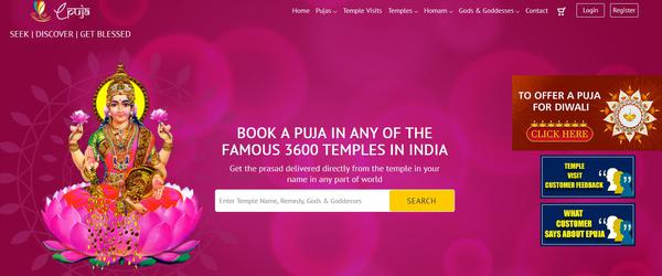 ePuja offers online puja booking services