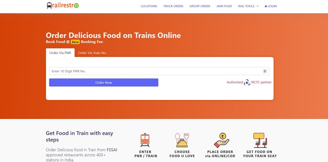 RailRestro provides fresh and quality food to train passengers