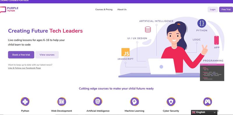 Purple Tutor – An Online Coding Class Teacher to kids