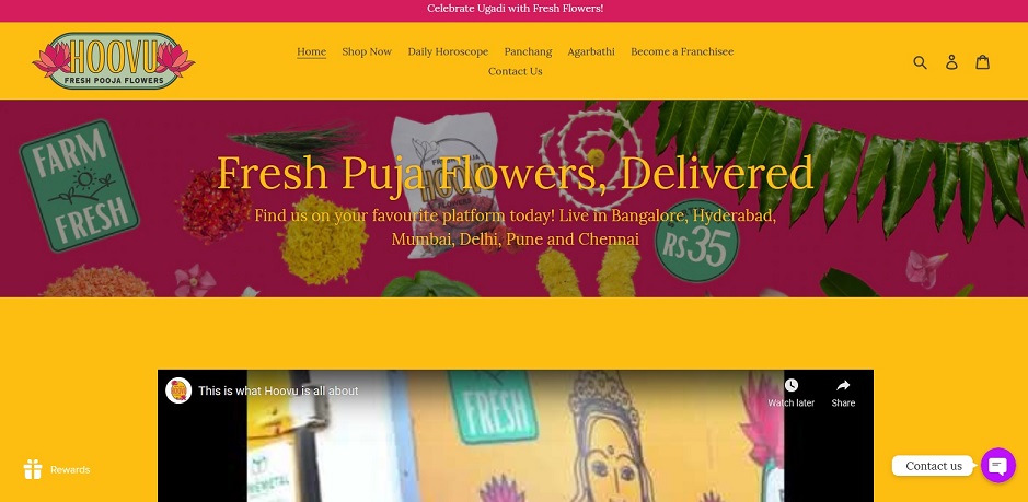 Hoovu Fresh offers fresh flowers for Puja