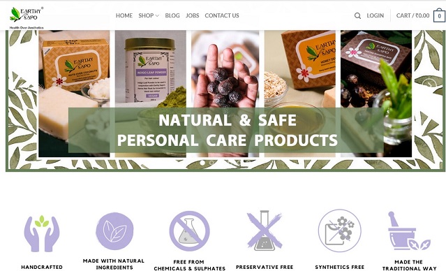 Earthy Sapo offer natural skin and hair care products