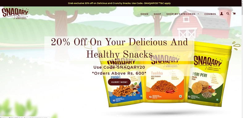 Snaqary offers healthy snacks