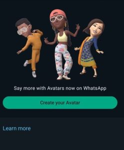 WhatsApp Avatar feature